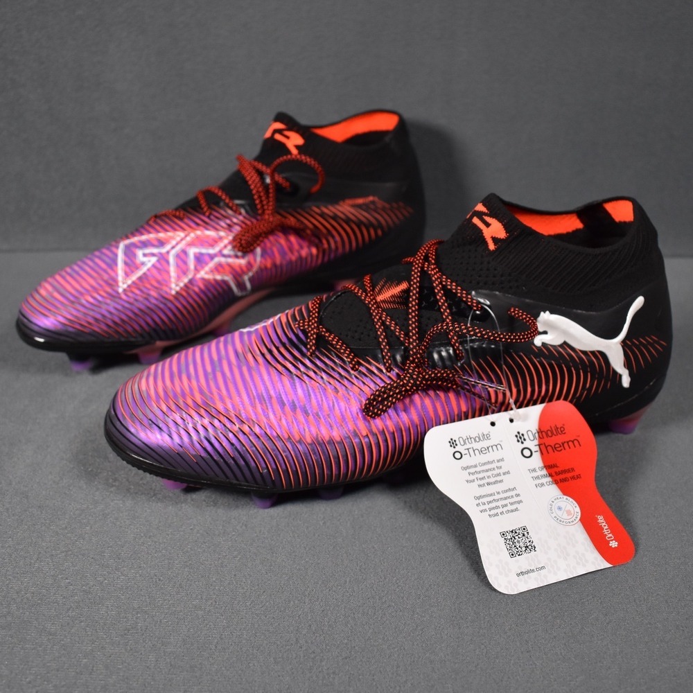 Puma FUTURE 8 Ultimate AG Soccer Cleats Purple Orange Ortholite Mens US 12